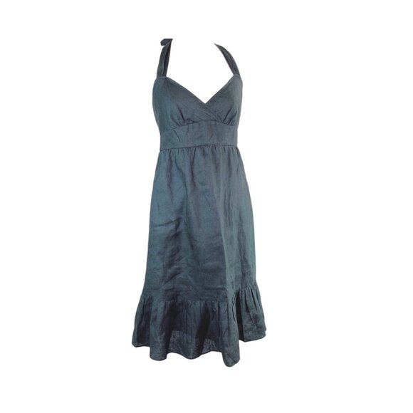 J.Crew Dresses & Skirts - J.Crew Gray Halter Dress Barbiecore Coquette Womens Linen Size L